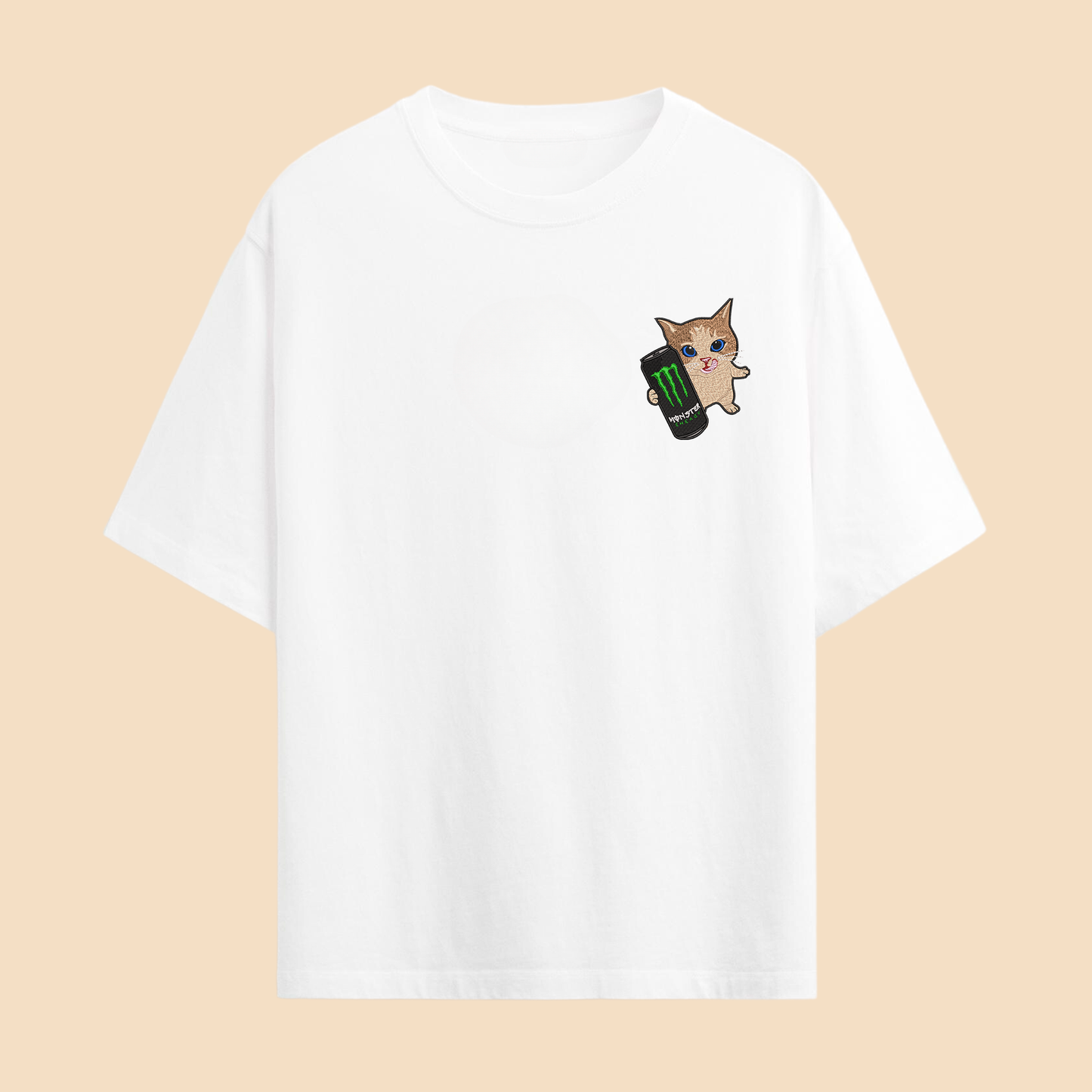 Camiseta Gatinho(a) segurando energetico