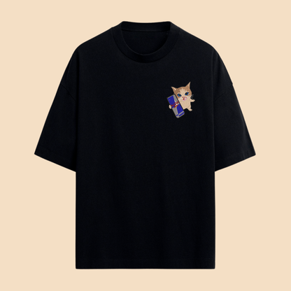 Camiseta Gatinho(a) segurando energetico