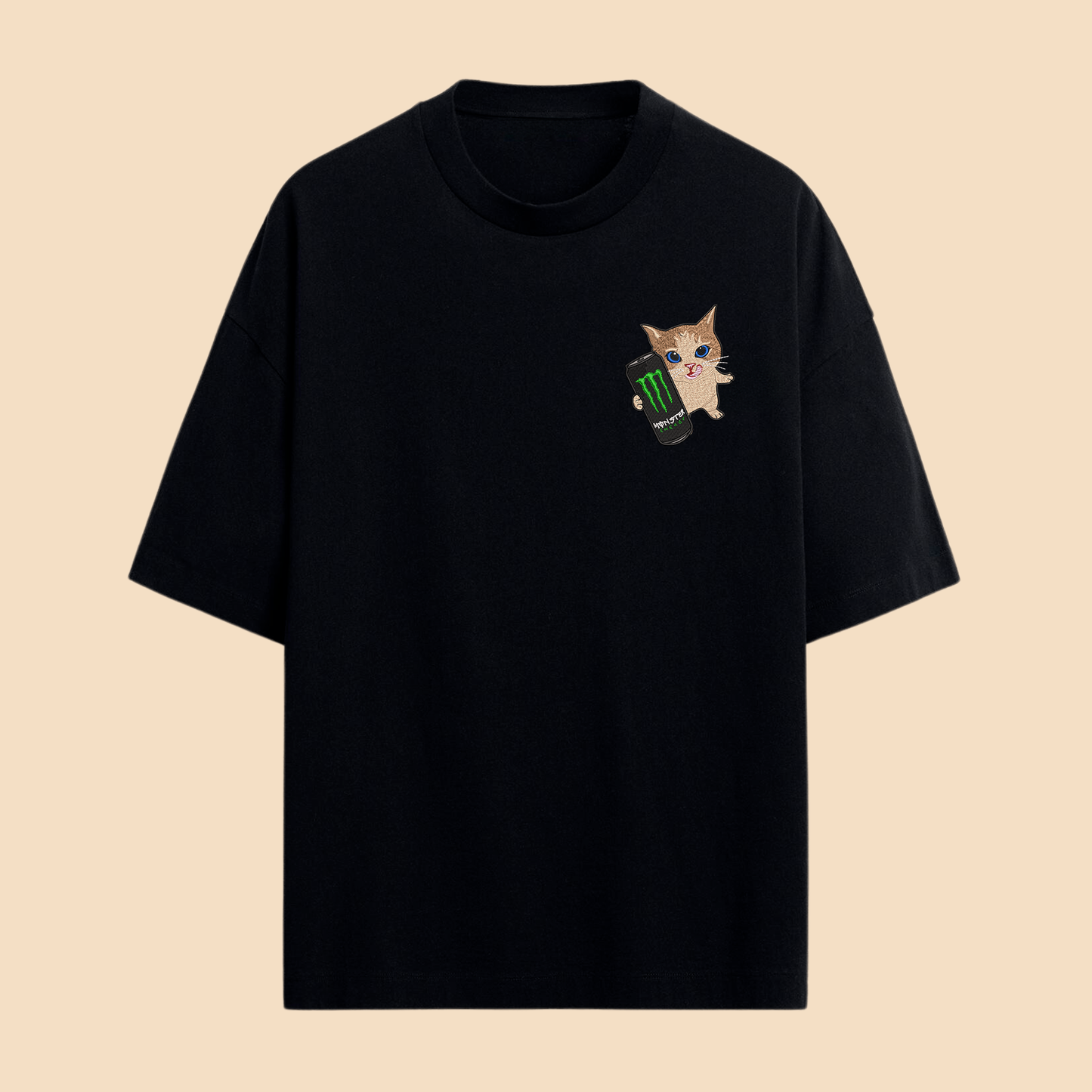 Camiseta Gatinho(a) segurando energetico