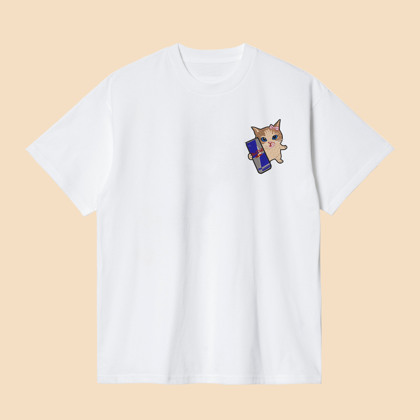 Camiseta Gatinho(a) segurando energetico