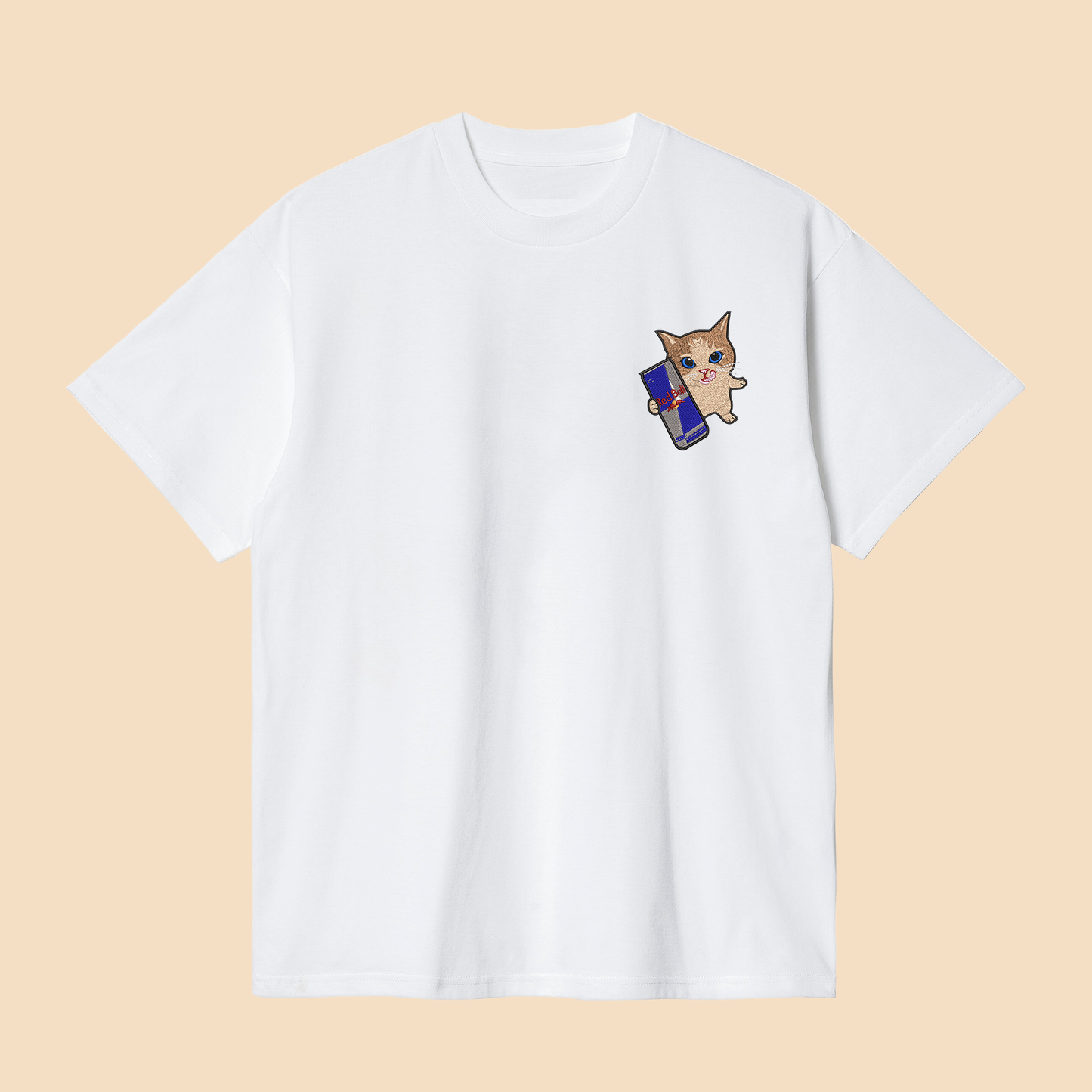 Camiseta Gatinho(a) segurando energetico