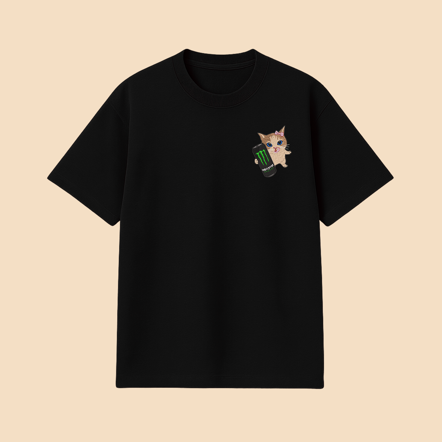 Camiseta Gatinho(a) segurando energetico