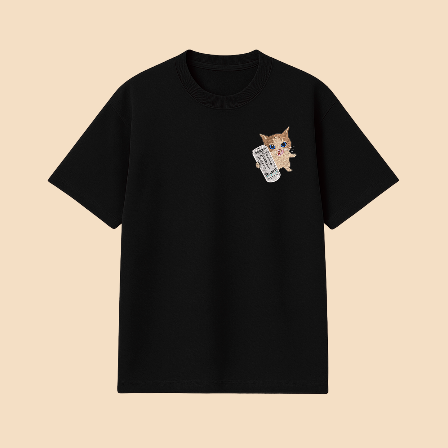 Camiseta Gatinho(a) segurando energetico