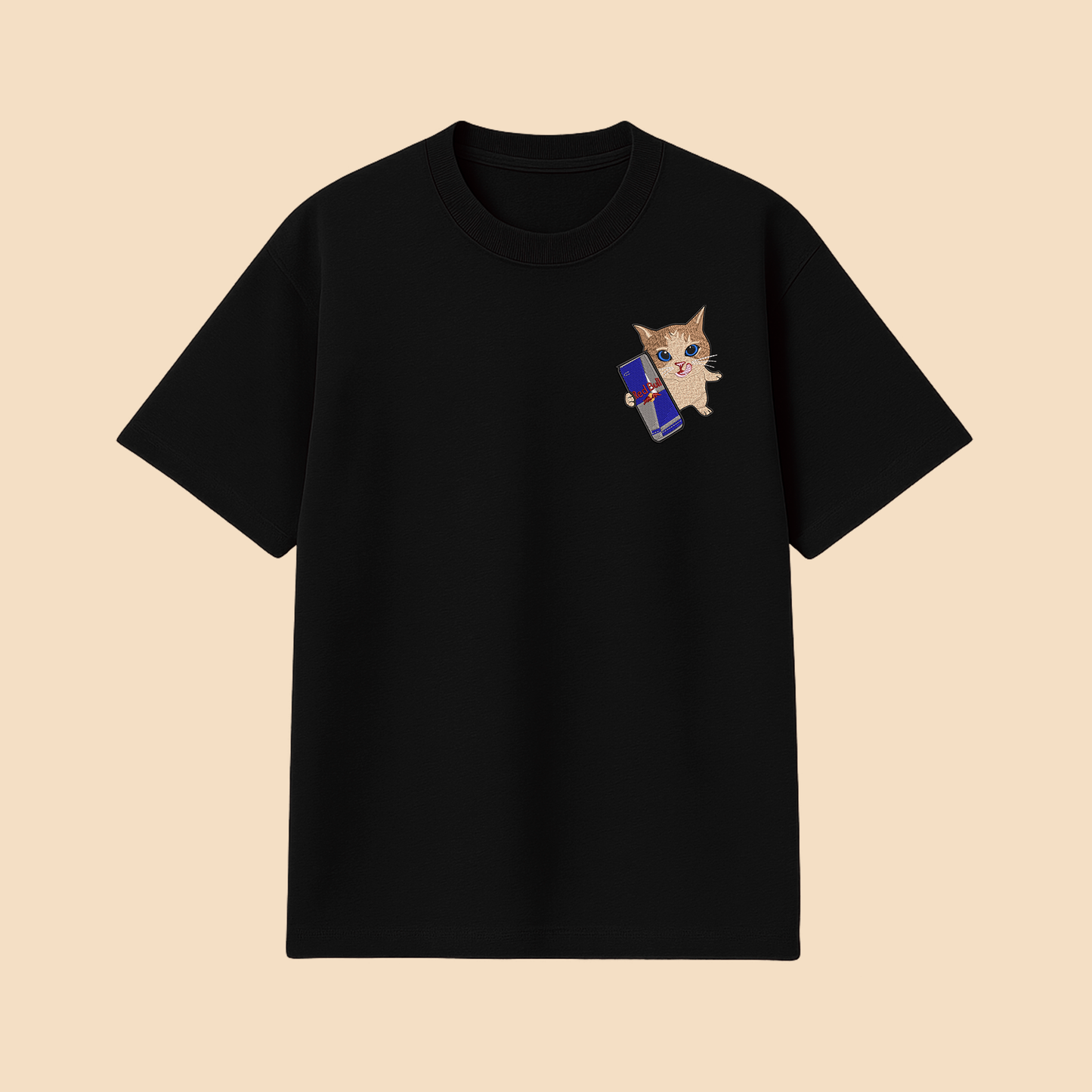 Camiseta Gatinho(a) segurando energetico